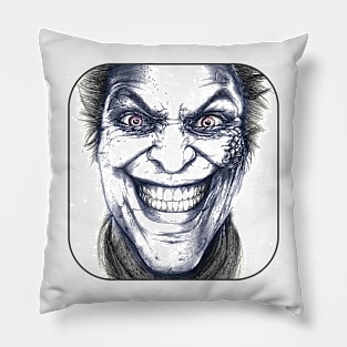 joker hand drawing graphic design and drawing by ironpalatte Pillow