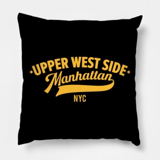 Upper West Side Manhattan Minimal Typo Art - NYC Urban Vibes Pillow