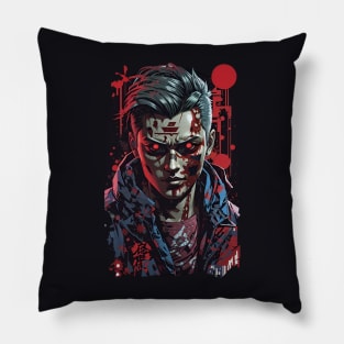 halloween in cyberpunk Pillow