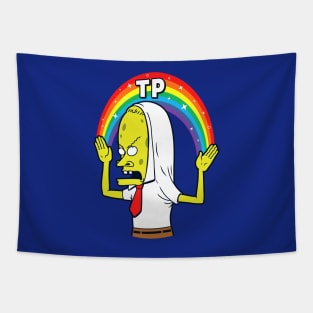 Funny 90's Rainbow Cartoon Characters Mashup Funny TP Meme Tapestry