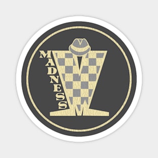 Madness Vintage Plastisol Texture Checkerboard Cream & Grey Magnet