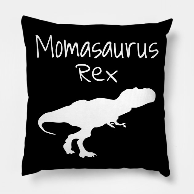 Momasaurus Dinosaur Rex Birthday For Mom Gift Pillow by fromherotozero