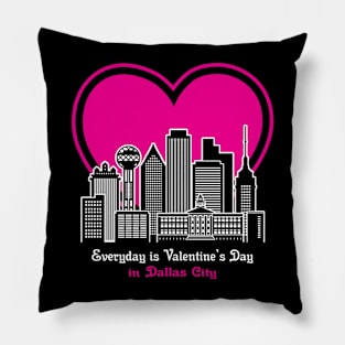 Valentine's Day in Dallas City Pillow