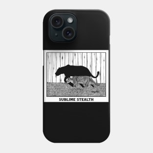 Sublime Stealth of a House Panther - clever cat drawing Phone Case