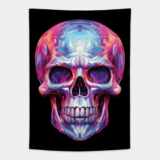 Holographic Halloween Creepy Skull Tapestry