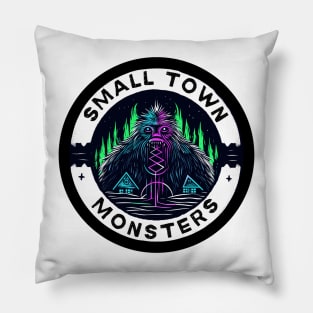 Small Town Monsters - CRYPTIDS - MOTHMAN - BIGFOOT Pillow