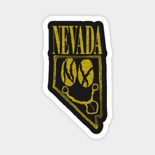 Nevada Grunge Smiling Face Black Background Magnet