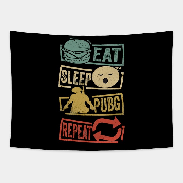 eat sleep pubg repeat t shirt Tapestry by Moe99