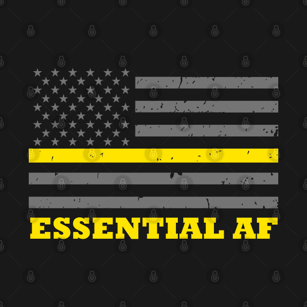 911 Dispatcher Essential Worker Thin Gold Line Flag by bluelinemotivation