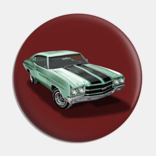 Vintage 1970 Chevrolet Chevelle SS Green Pin