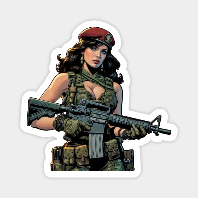 Tactical Girl Magnet by Rawlifegraphic