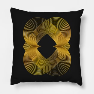 Gold Geometric  linear modern Pillow