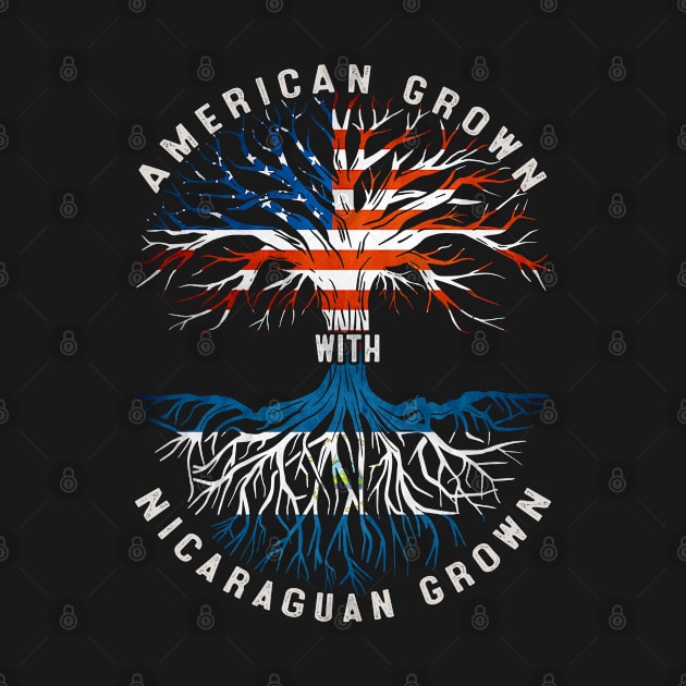 American Grown With Nicaraguan Roots Tree Nicaragua Flag Usa Flag by Henry jonh