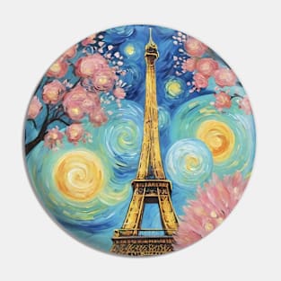 Eiffel Tower Reverie: Van Gogh's Parisian Dreamscape Pin