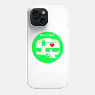 ALL YOU NEED HEART DOG CARAVAN LIME Phone Case