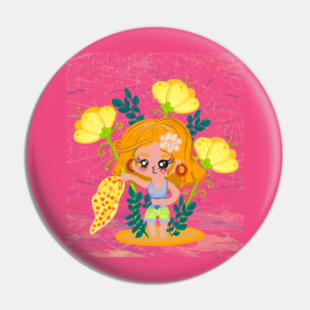 Cute girly summer chibi cartoon style Pin by Floflo art