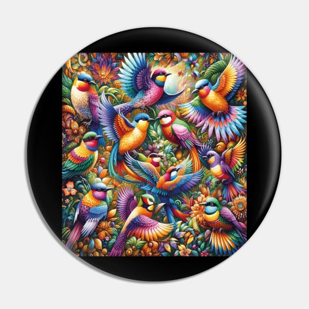 Birdy Colorful Pattern Pin by SARKAR3.0