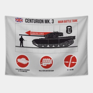 Infographic of Centurion MK.3 british tank on the light Tapestry