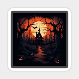 Halloween: Haunted House in Dark Forest Magnet