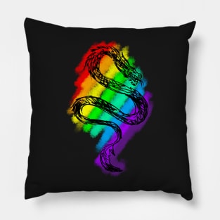 Rainbow Scribble Dragon Pillow