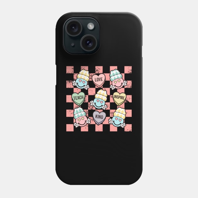 Teacher Conversation Hearts Valentines Day Teacher Appreciation Phone Case by SilverLake