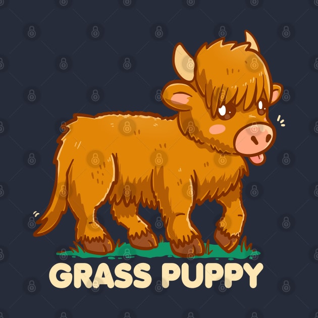 Grass Puppy - Scottish Highland Cow by TechraNova