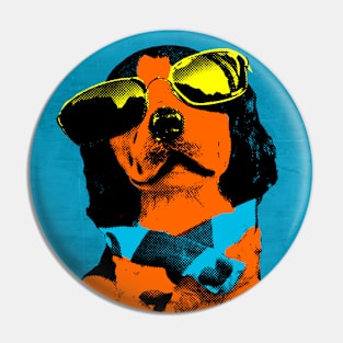 POP ART COOL STAR DOG Pin