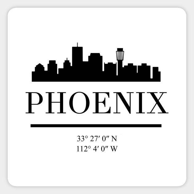 pix Phoenix Arizona Skyline Silhouette phoenix arizona black silhouette skyline art