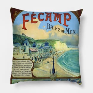 Fécamp Bains de Mer France Vintage Poster 1912 Pillow