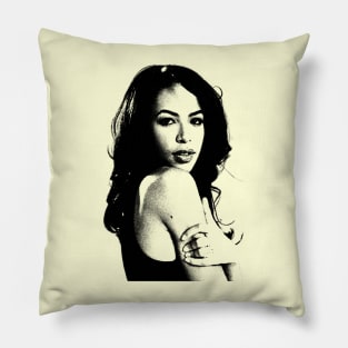 Black White Aaliyah Pillow