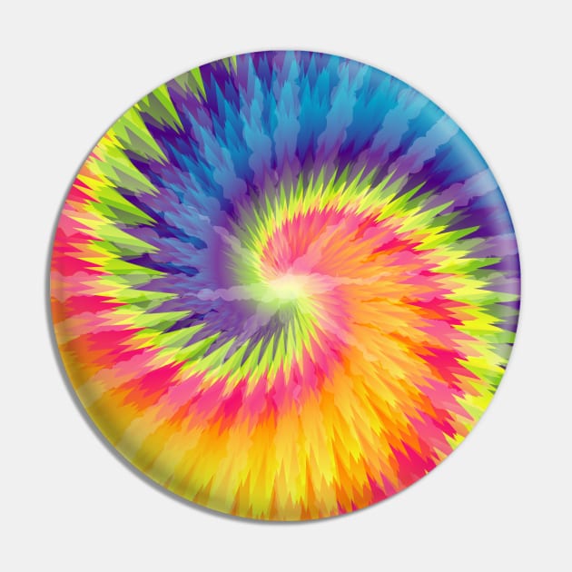 Tie Dye Style Abstract Art Rainbow Pin by Designoholic