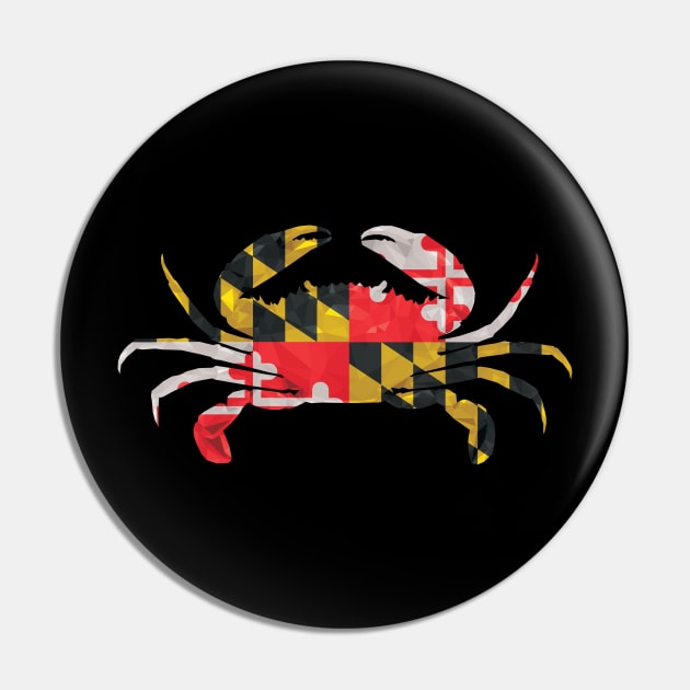 Geometric Maryland Flag Crab Pin by polliadesign