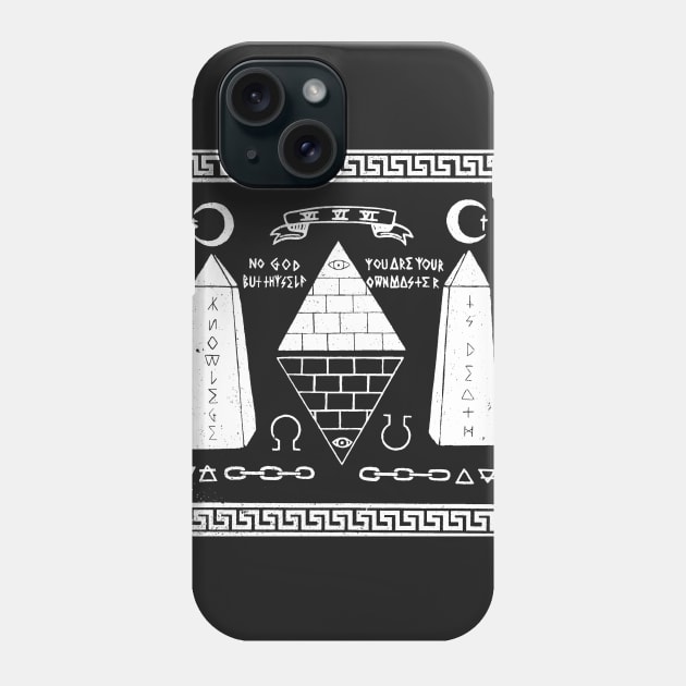 Knowledge Is Death on Black Phone Case by SWAMPMEAT