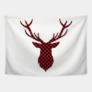 Plaid Deer Head Tapestry