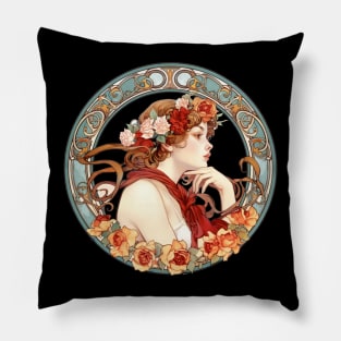 Art Nouveau Girl Pillow
