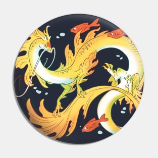 Koi Dragon Gilded Pin