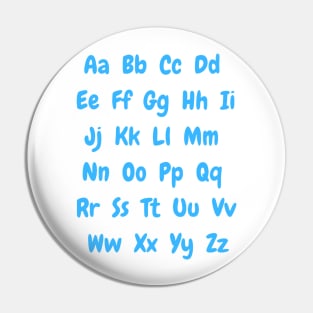 British english alphabet inblue Pin