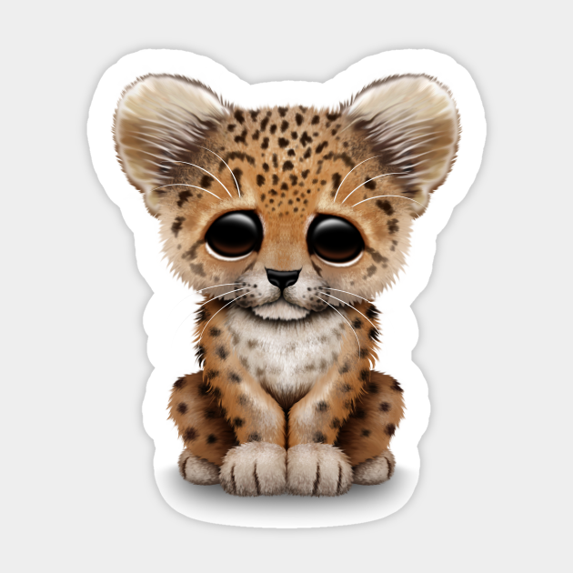 Cute Baby Leopard Cub Leopard Aufkleber Teepublic De