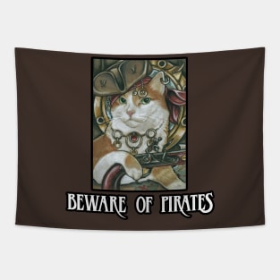 Pirate Cat - Design 1 - Beware of Pirates Tapestry