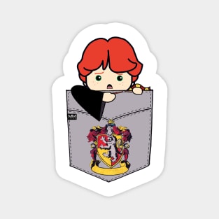 Scared Boy Red Head POUCHIE SHIRT - In Pocket Magnet