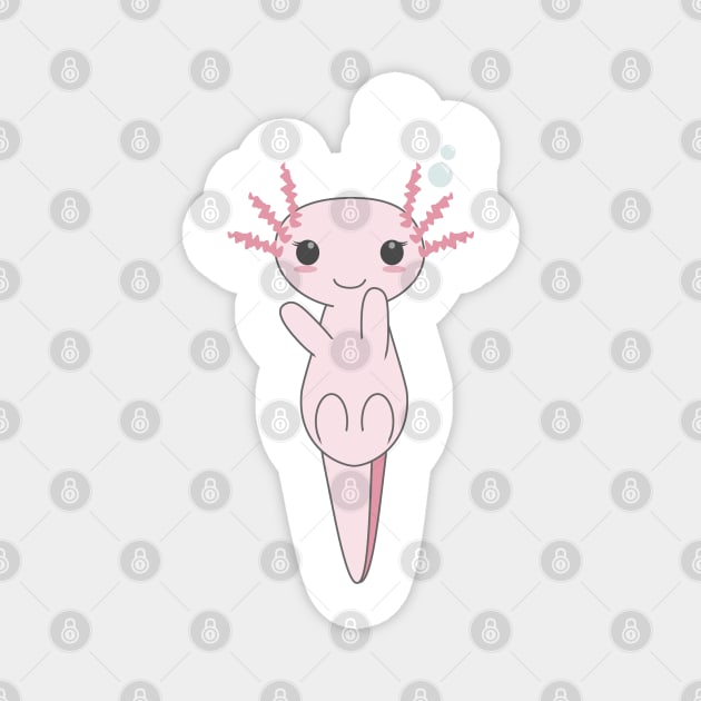 Axolotl Magnet by maya-reinstein