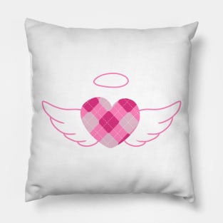 Pink Argyle angel heart (y2k preppy plazacore) Pillow