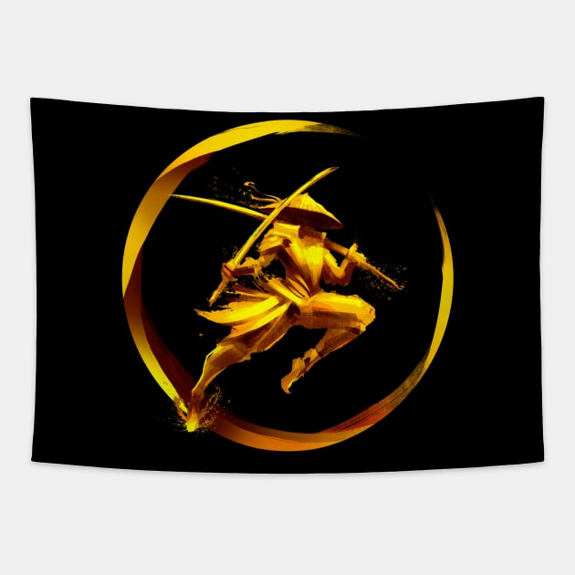 Japnese Yin Yang Samurai Warrior Katana Sword Ronin Tapestry by anubis1986