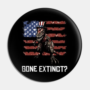 Scary Halloween Zombie T-Rex Dinosaur 4th Usa American Flag July Fourth Pin