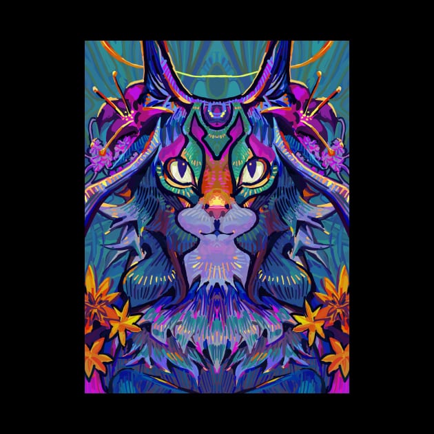 Psychadelic Trippy Cat by banditotees