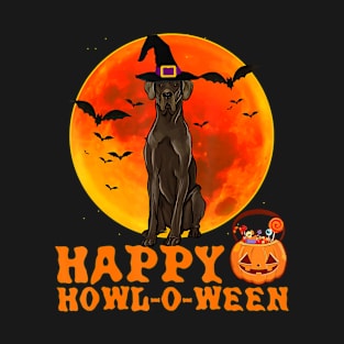 Funny Black Great Dane Dog Halloween Happy Howl-o-ween T-Shirt