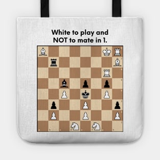 Chess puzzle sticker and magnet! This one is hard! Tote