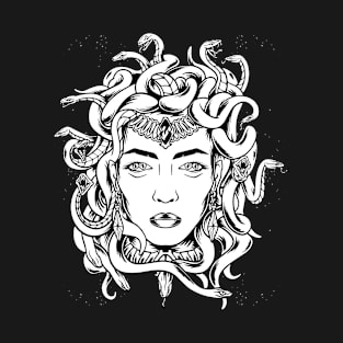 Medusa - Funny Greek Mythology Fan Snake Lover Gothic Art T-Shirt