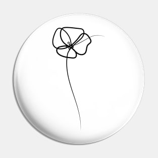 Poppy Flower Minimal art | One Line Drawing | One Line Art Pin