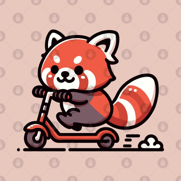 Urban Paws: Red Panda's Scooter Adventure by The Tee Bizarre